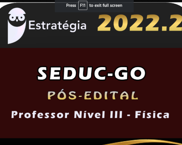 SEDUC-GO (SEDUC-GO (Professor Nível III – Física) Estrategia – 2022 (Pós-Edital)